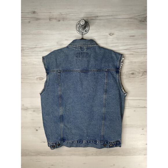 Wrangler Hero Denim Vest Mens Large Blue Western Rodeo Ranch Wear Cowboy - Picture 8 of 8